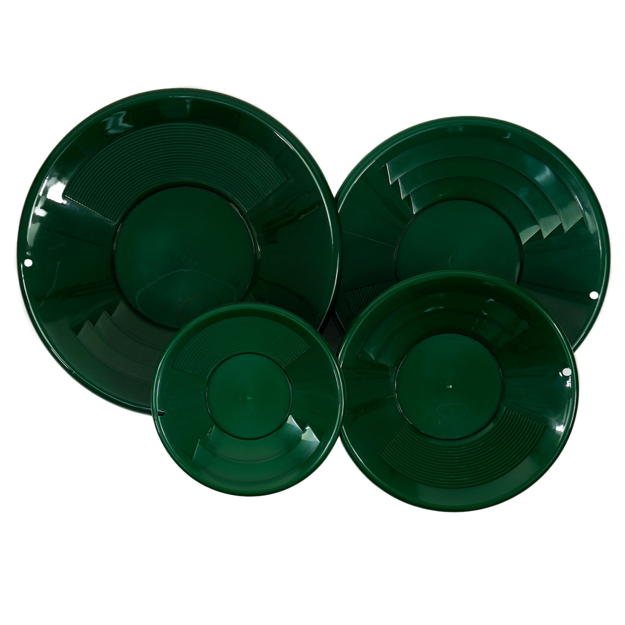 TerraX 4 piece Dual Riffle Green Gold Prospecting Pan Set