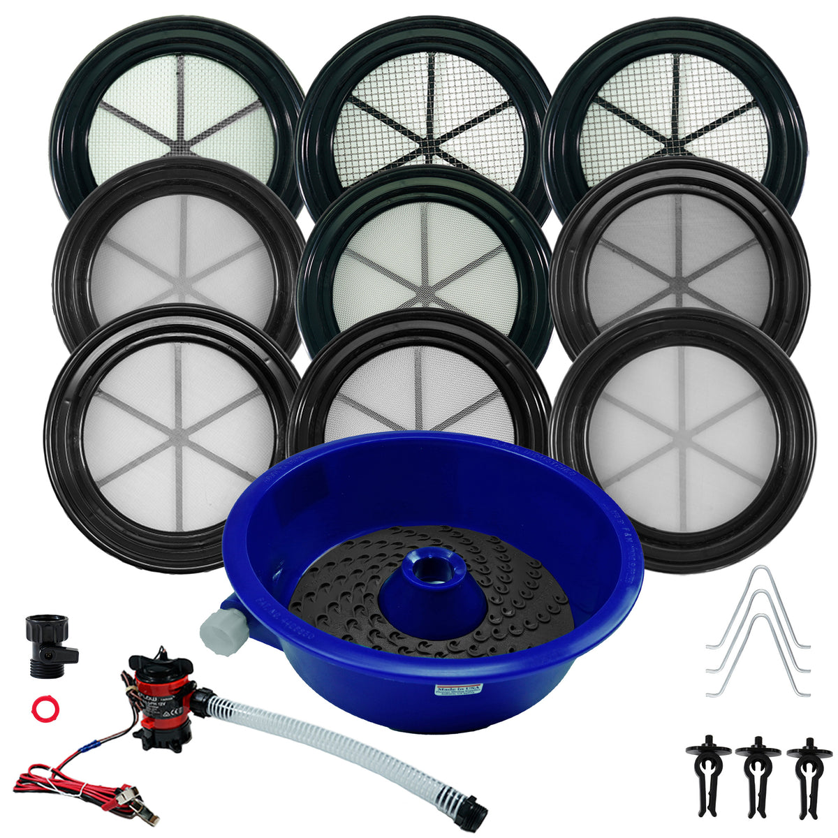 TerraX Blue Bowl concentrator with prospecting mat insert installed
