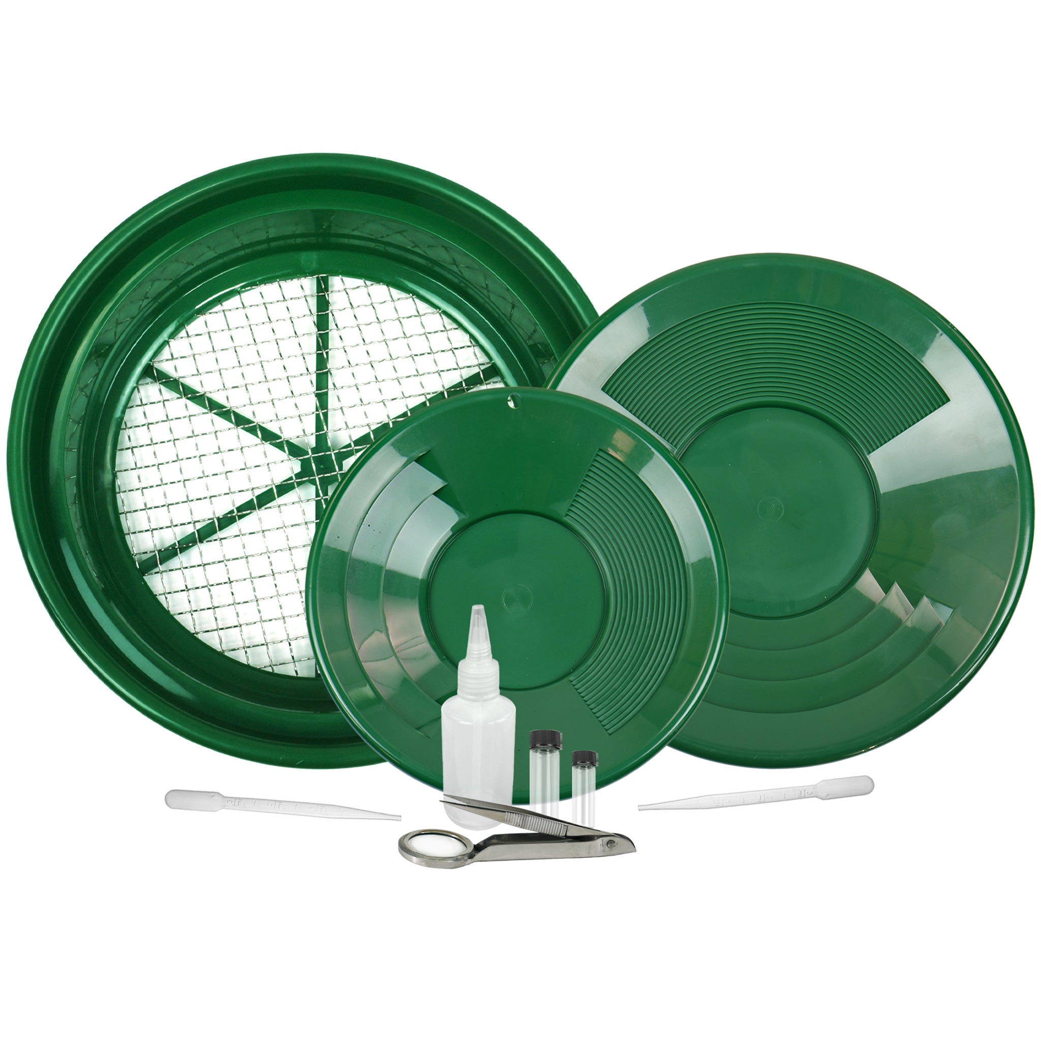 TerraX Gold Panning Kit – 14” & 10” Pans, 1/2” Classifier and Essential Accessories