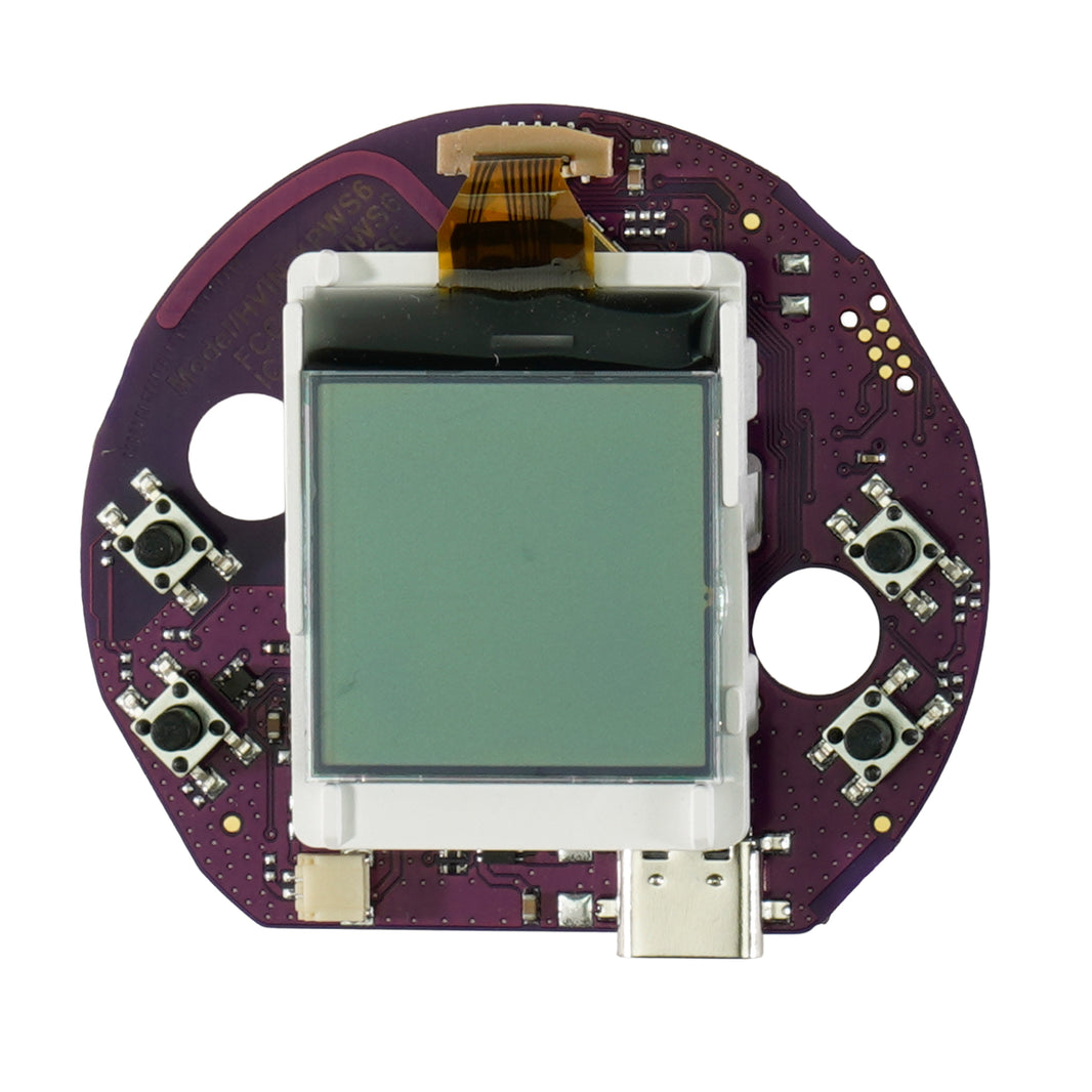 XP Electronic  circuit for WS6ST with a screen and connectors on a purple circuit board
