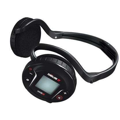 XP Deus II WS6 wireless headphones with integrated display and controls
