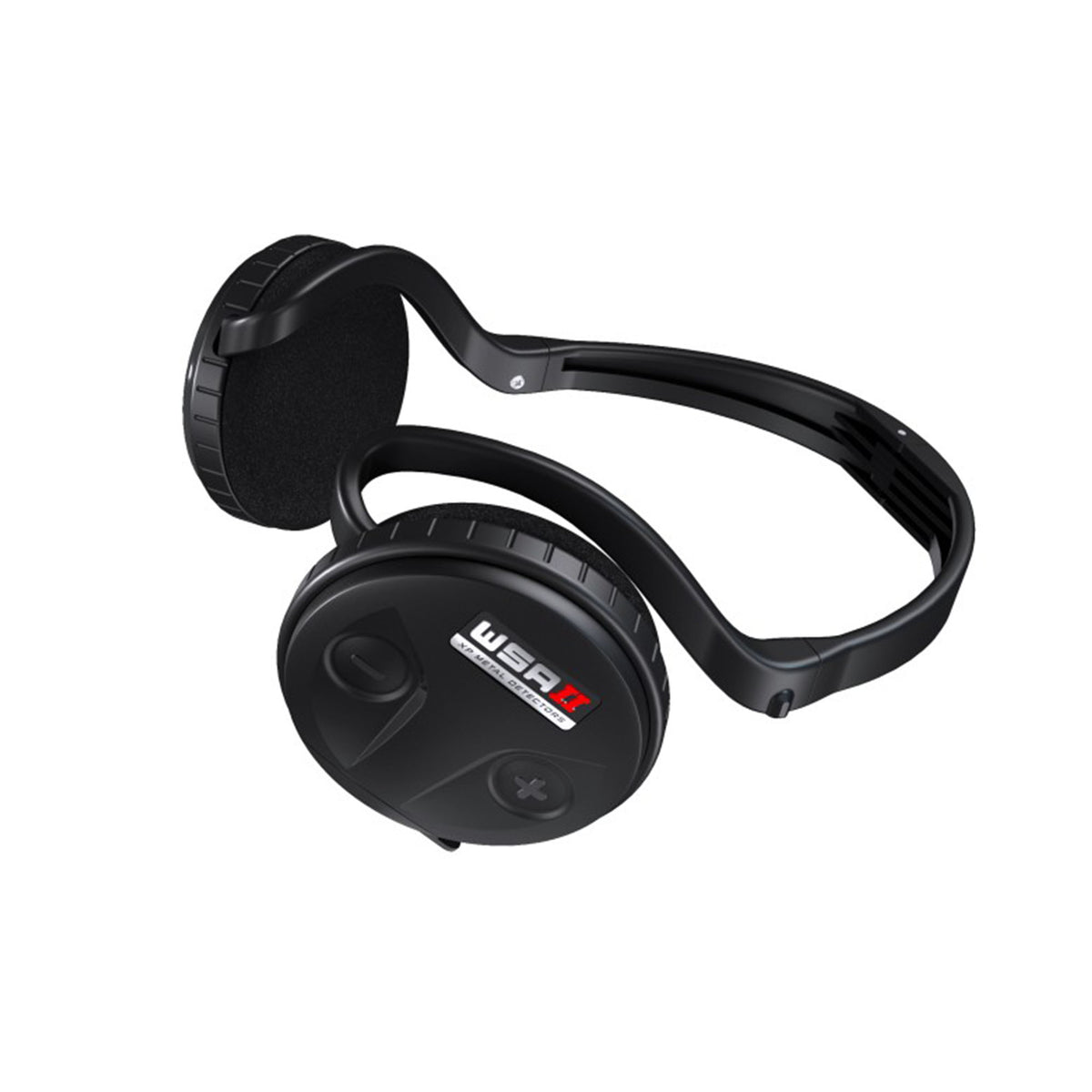 XP WSA II wireless headphones for metal detecting, featuring a lightweight black on-ear design with built-in controls.