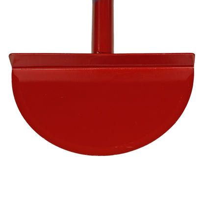 Red half-moon blade of the King of Spades edger with the rolled top edge that acts as a foot tread