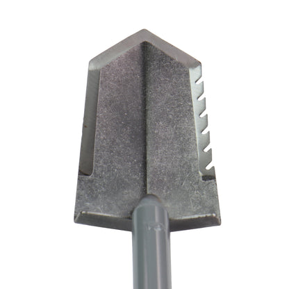 Close-up of Lesche Sampson heat-treated serrated blade