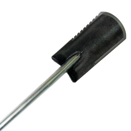 Ground Shark Model 38 blade close-up showing serrated edge and reinforced socket weld.