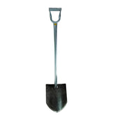 King of Spades D-handle shovel with 11-inch round edge blade, aircraft-grade steel construction