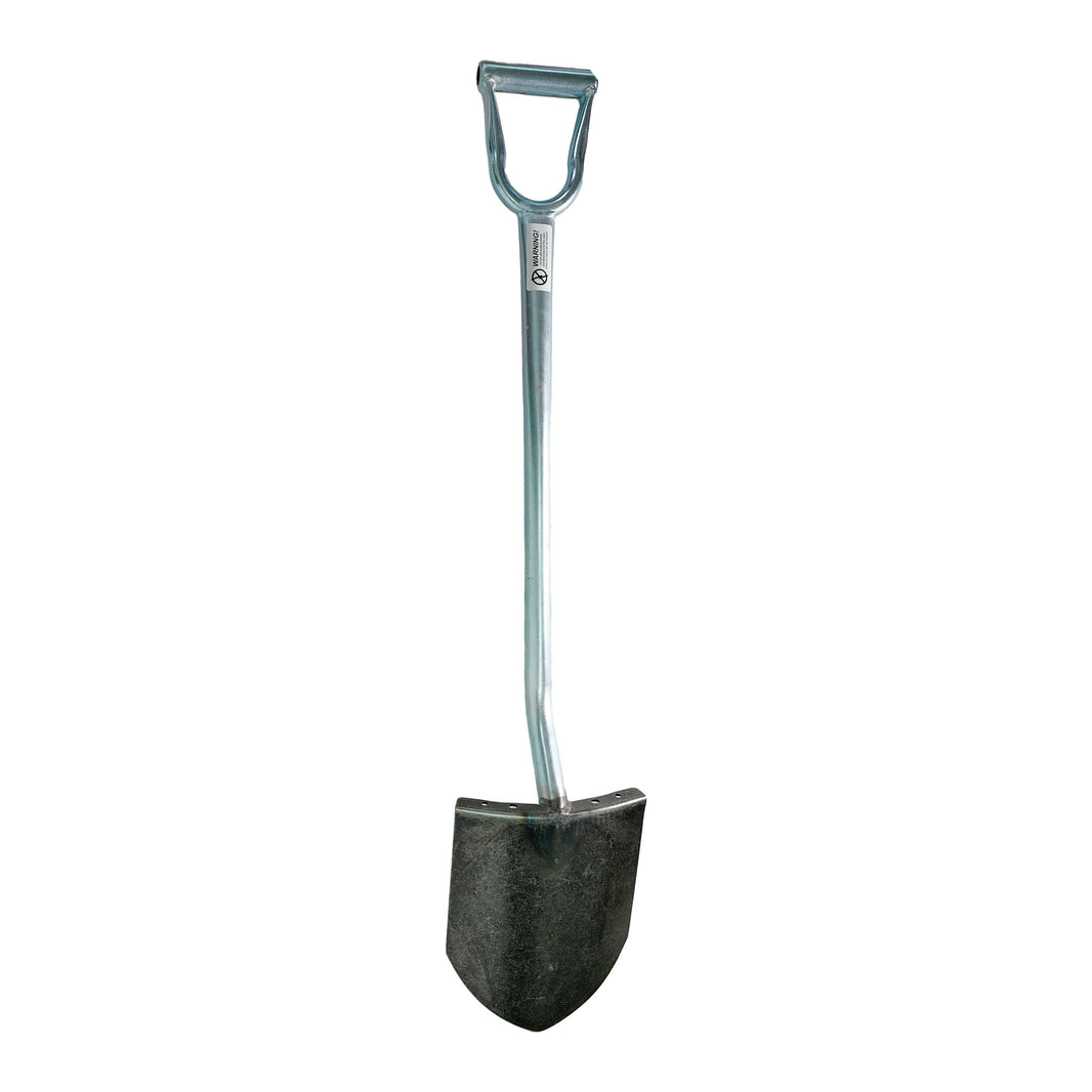 Rear view of the King of Spades D Handle Shovel with 11 inch round edge.