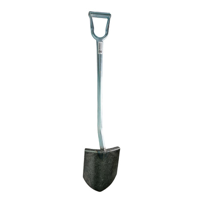 Rear view of the King of Spades D Handle Shovel with 11 inch round edge.