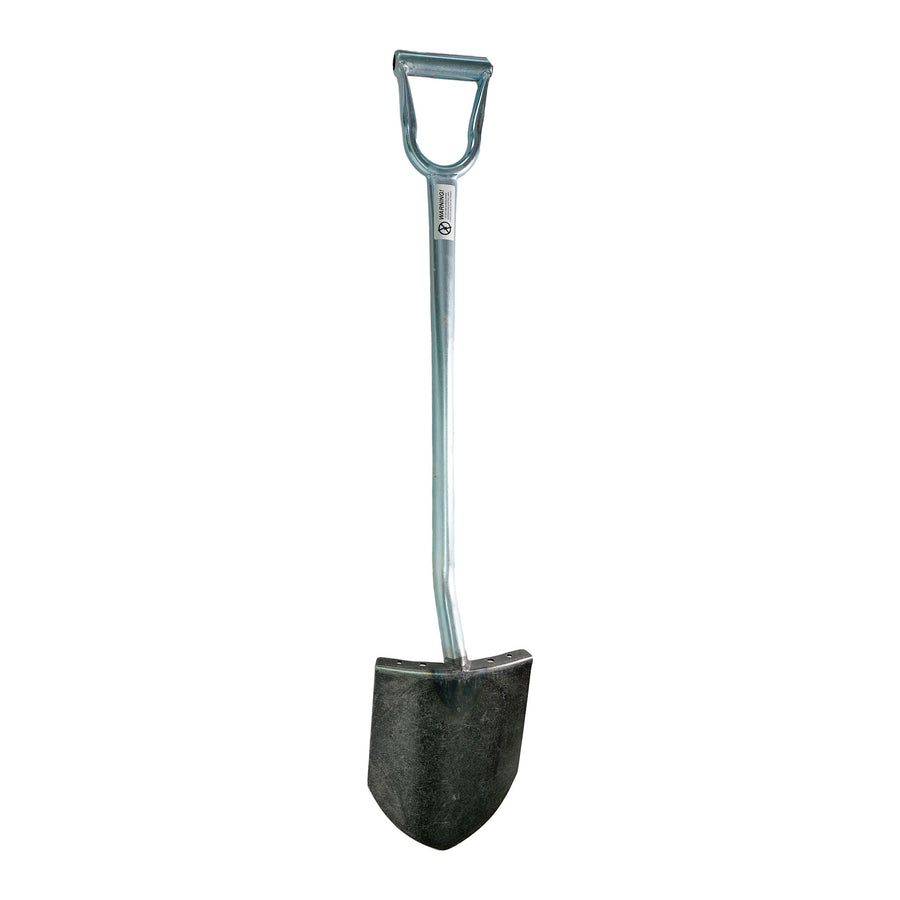 Rear view of the King of Spades D Handle Shovel with 11 inch round edge.
