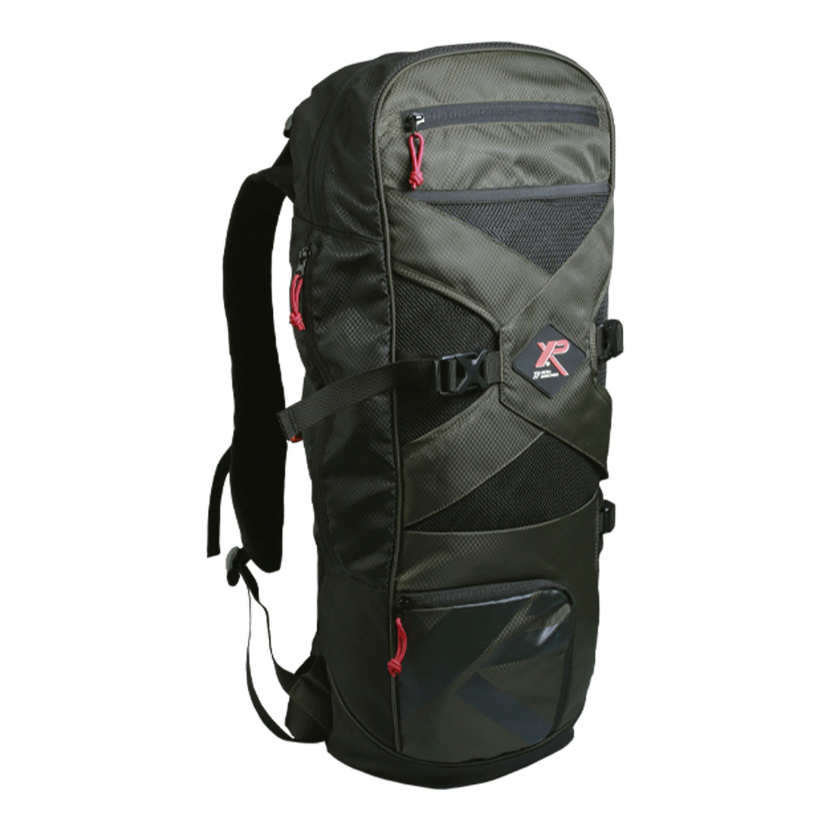 XP Backpack 240 in dark green with red XP logo, included in this XP Deus II package.