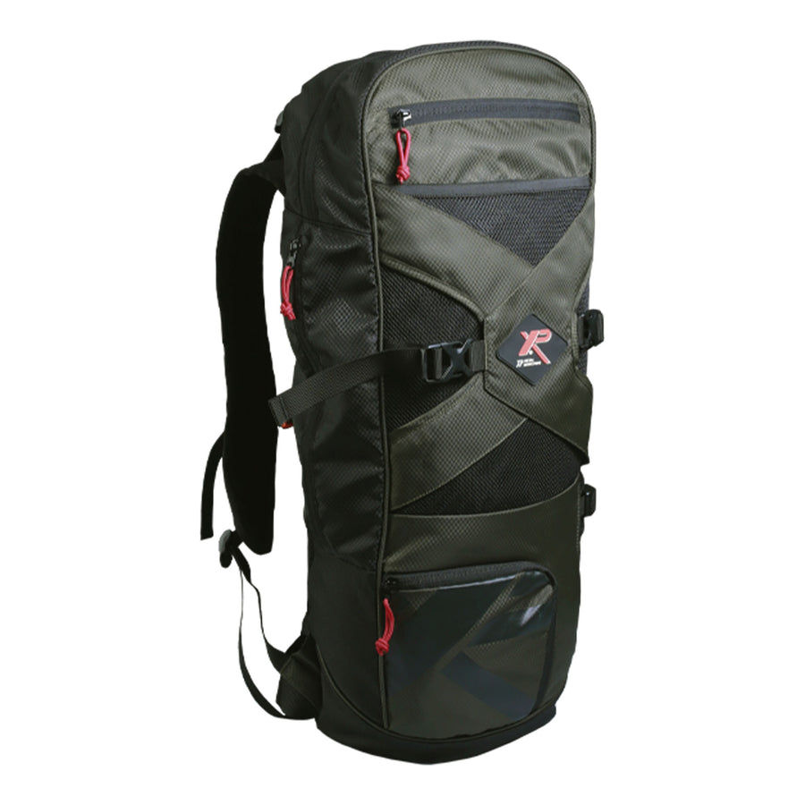 XP Backpack 240 in dark green with red XP logo, included in this XP Deus II package.