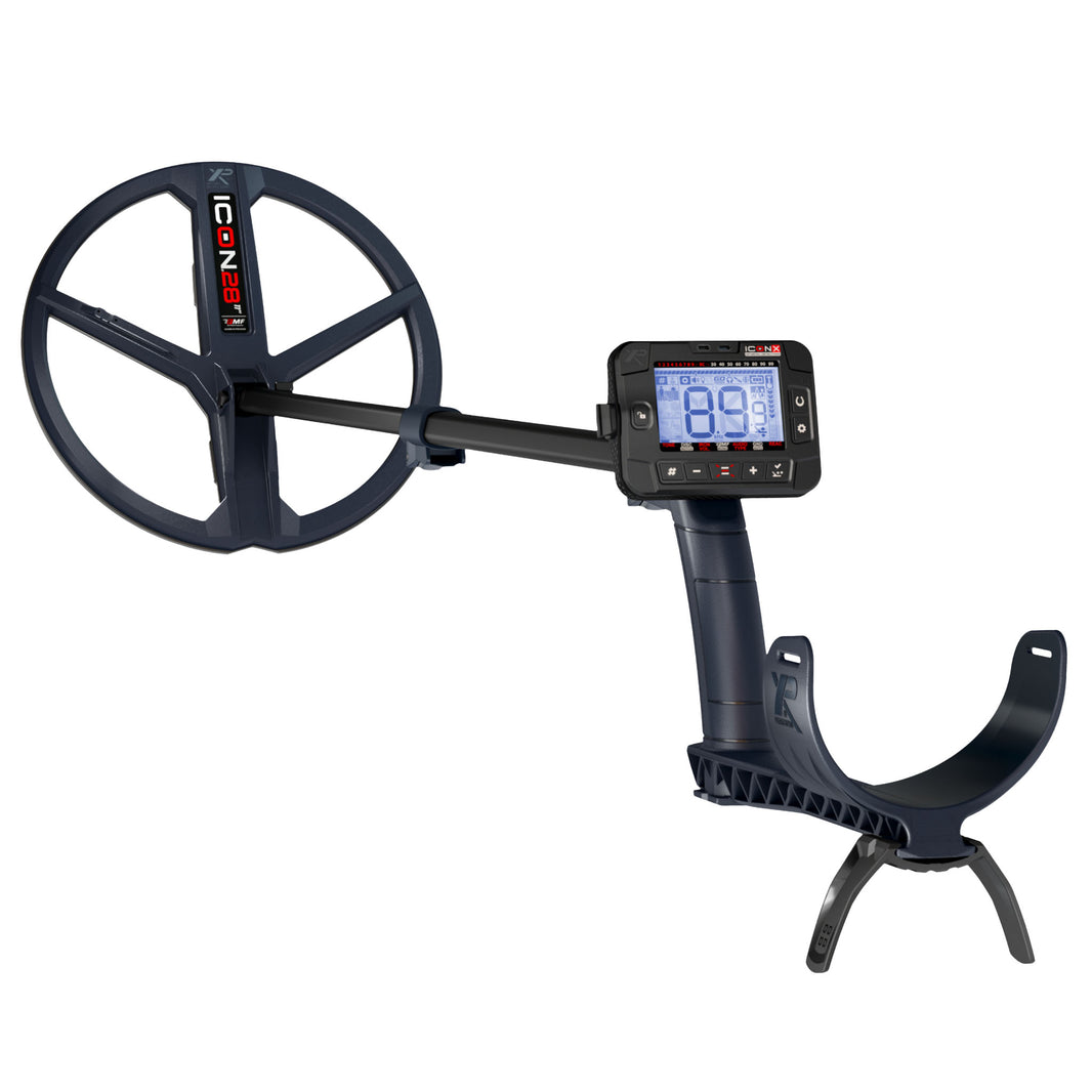XP ICONX metal detector full profile with carbon stem and 11 inch coil