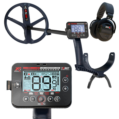 XP ICON Fast Multi Frequency Metal Detector with WSA-XL ST Headphones and 11" FMF Search Coil