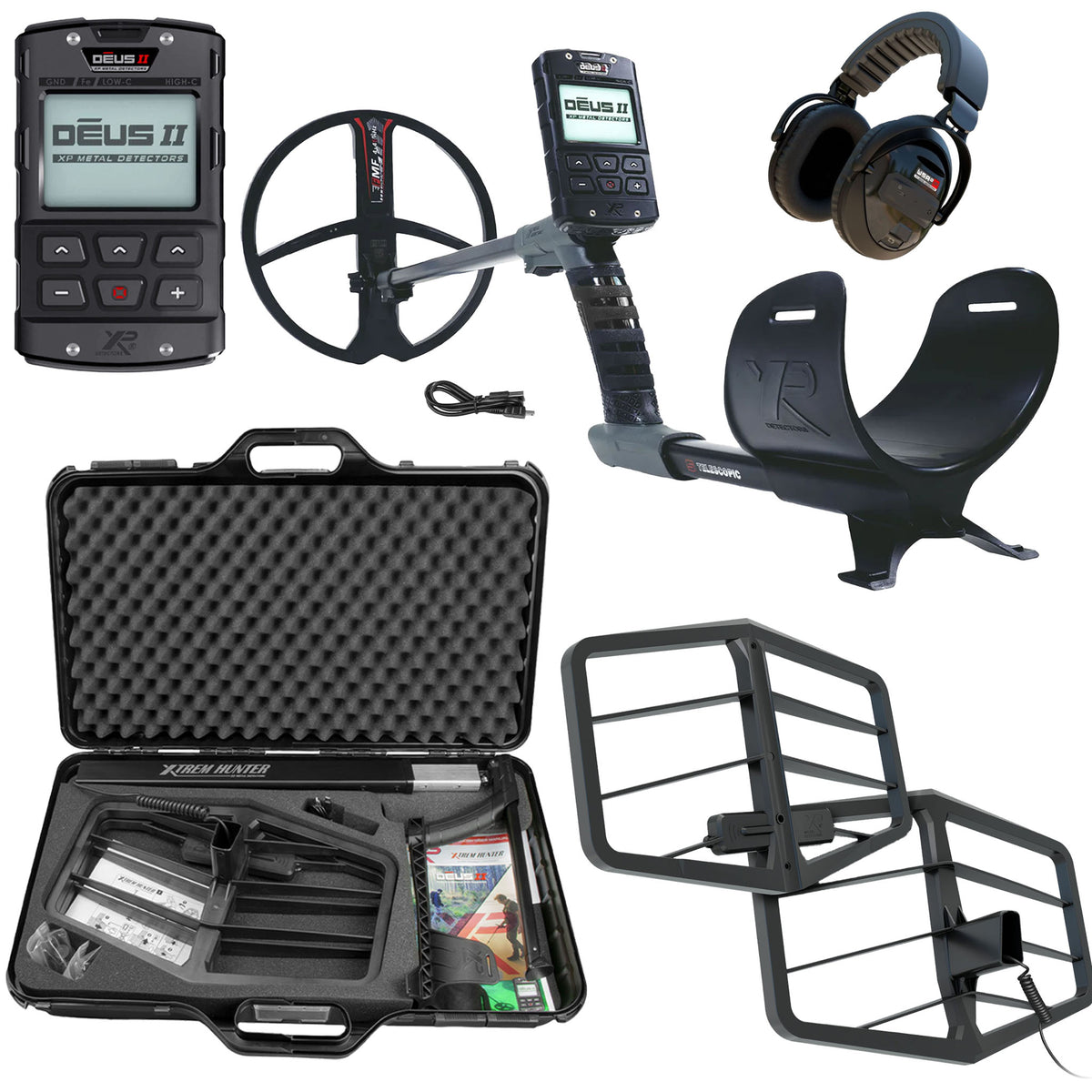 XP Xtrem Hunter with DEUS II, WSAXL-ST Headphones, and accessories
