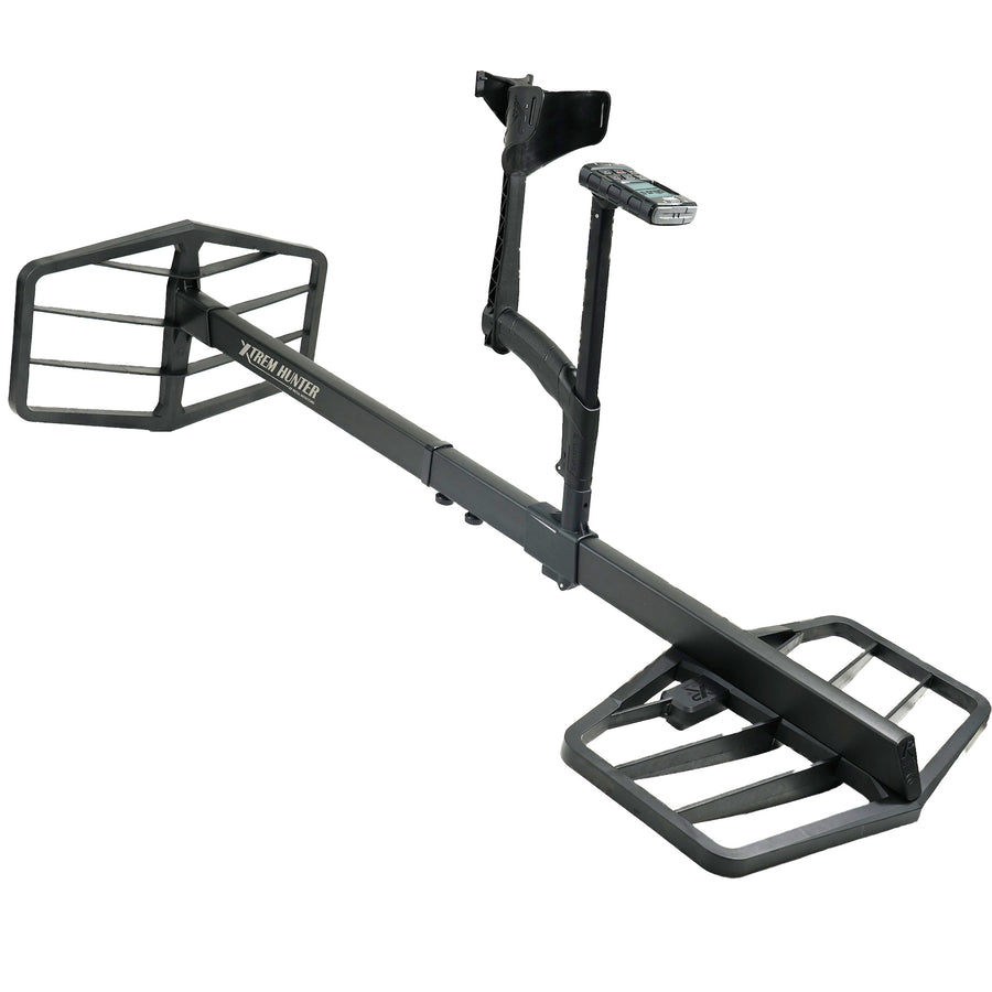The XP XTREM Hunter deep seeking metal detector with dual coils and DEUS II remote control.