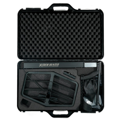 The XP XTREM Hunter metal detector, shown in the protective hard case. 