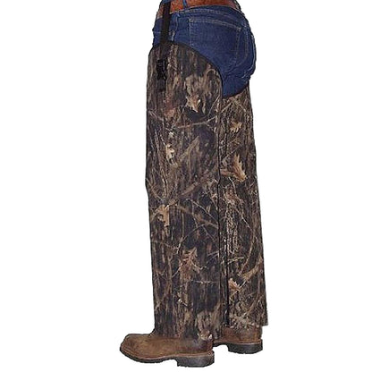 Crackshot Snake Chapz in camouflage pattern showing leg protection design