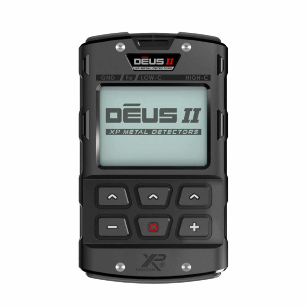A close up of the remote control for the XP DEUS II Fast Multi Frequency RC Metal Detector.