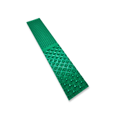 Green textured Rubber  Sluice mat from a top down angle on a white background