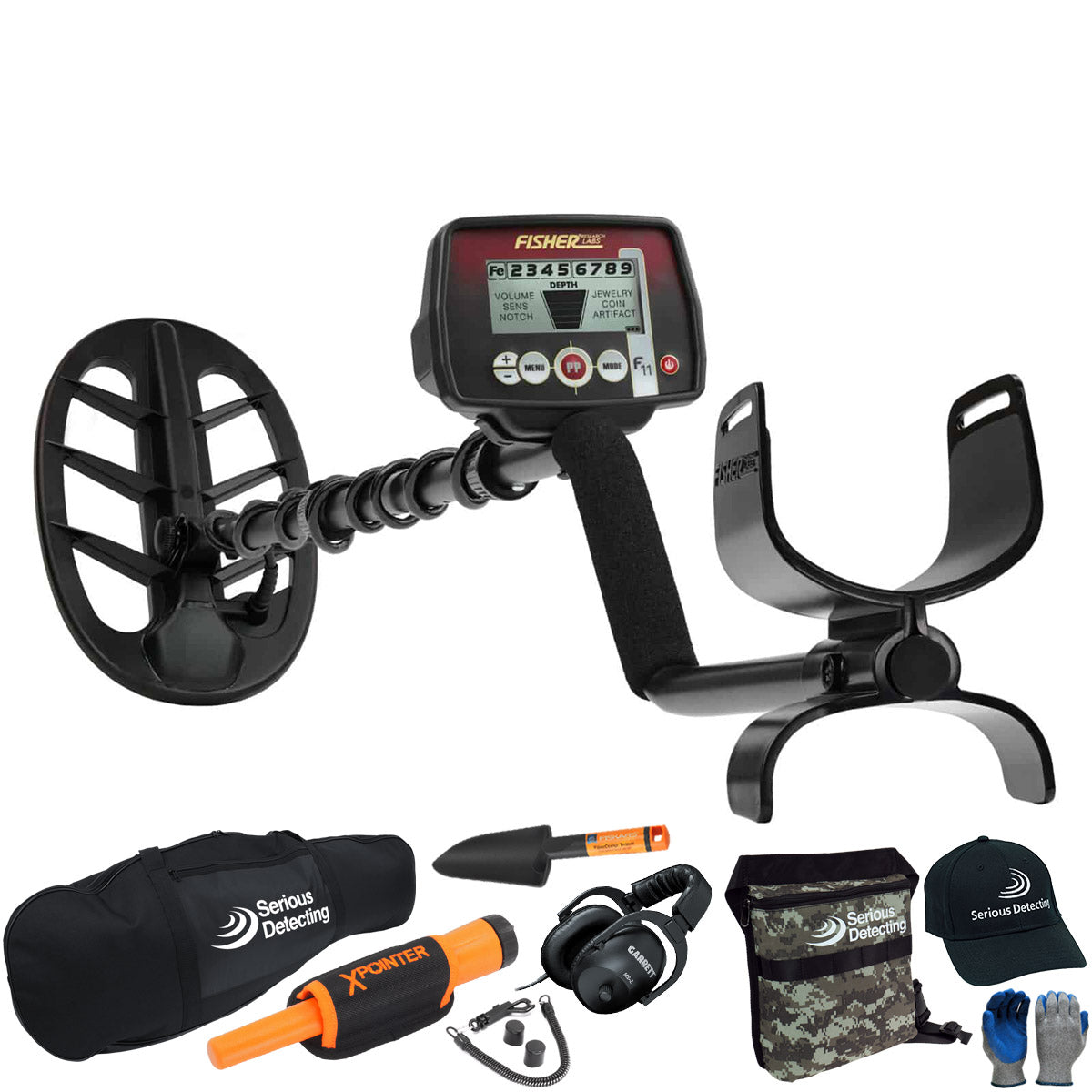 Fisher F11 Metal Detector with 11" DD Coil Complete Package - PKSD