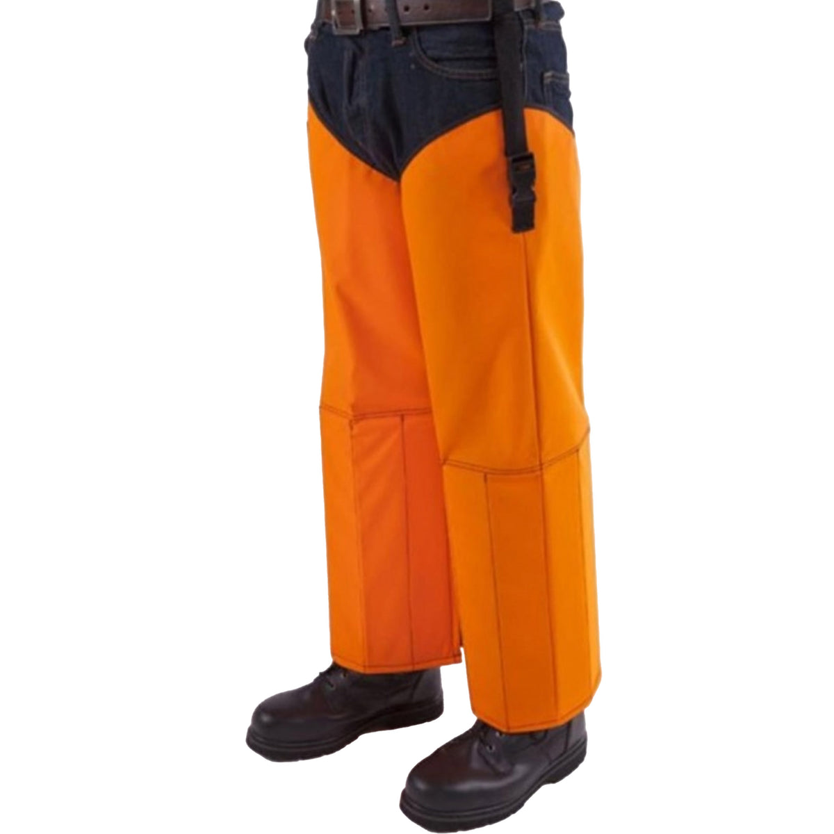 Orange Crackshot Snake Chapz with adjustable straps and quick-release buckles