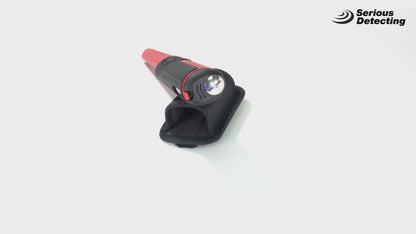 Fisher F-Pulse pinpointer product video showing retune, sensitivity and vibrate modes