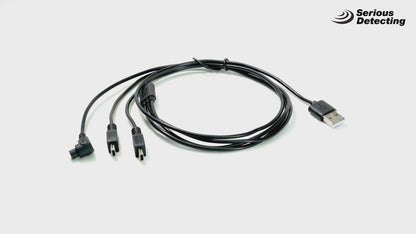 XP Deus II Charging Cable - Charge RC, Coil, Headphones, and Update Software