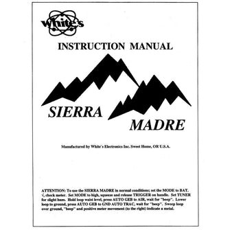 Whites Sierra Madre Instruction Manual Digital