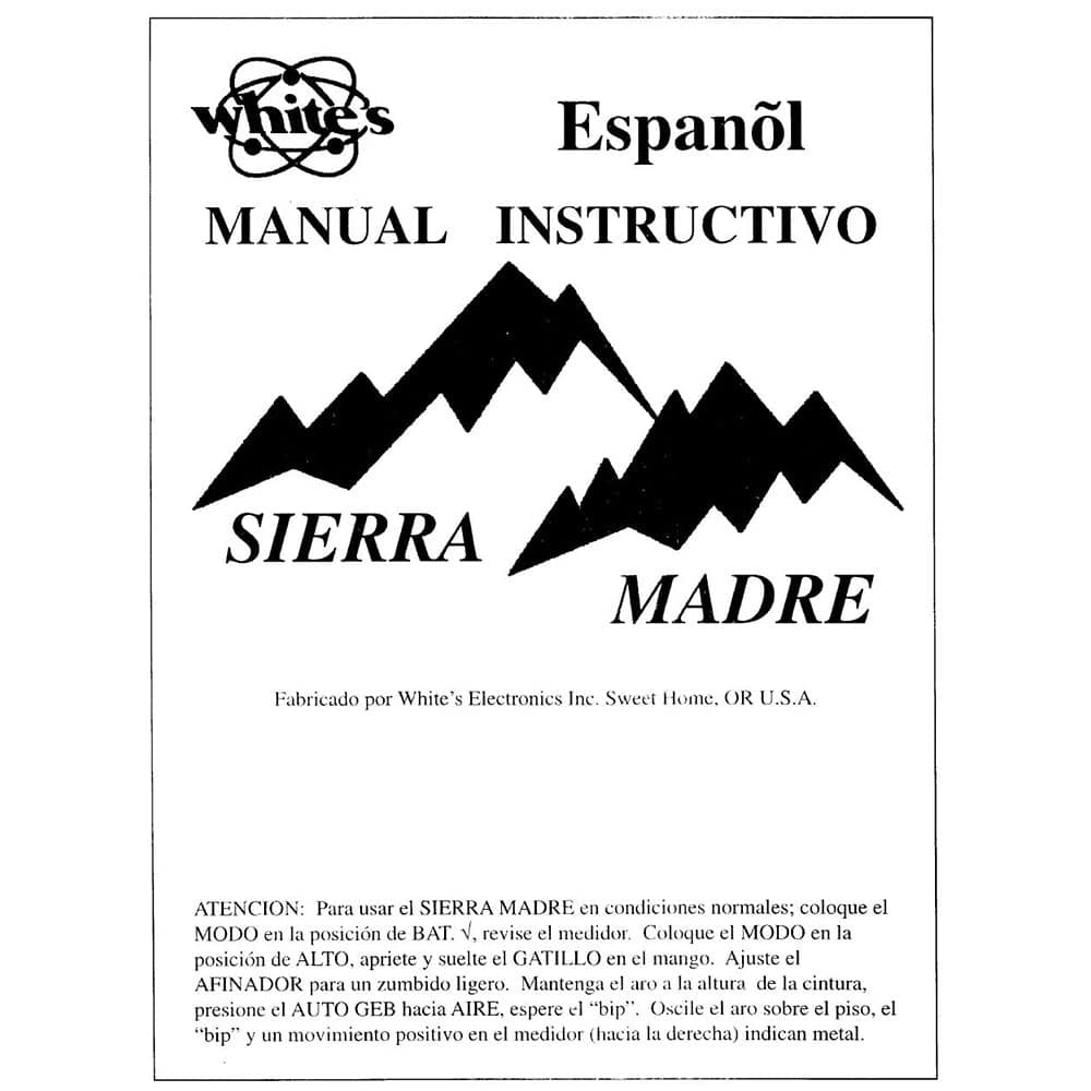 Whites Sierra Madre Instruction Manual Digital