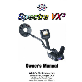 Whites Spectra VX3 Instruction Manual Digital