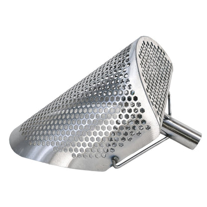 Dune Scoops Kraken 11 x 8" Stainless Metal Detector Sand Scoop w/ Sm Hexagon Holes