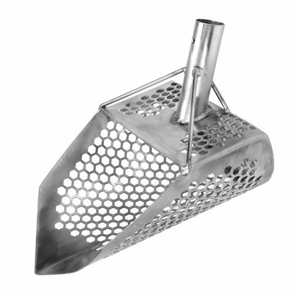 Dune Scoops Orca 11.5 x 8 Stainless Steel Sand Scoop with 10 mm Holes & Pointed Tip