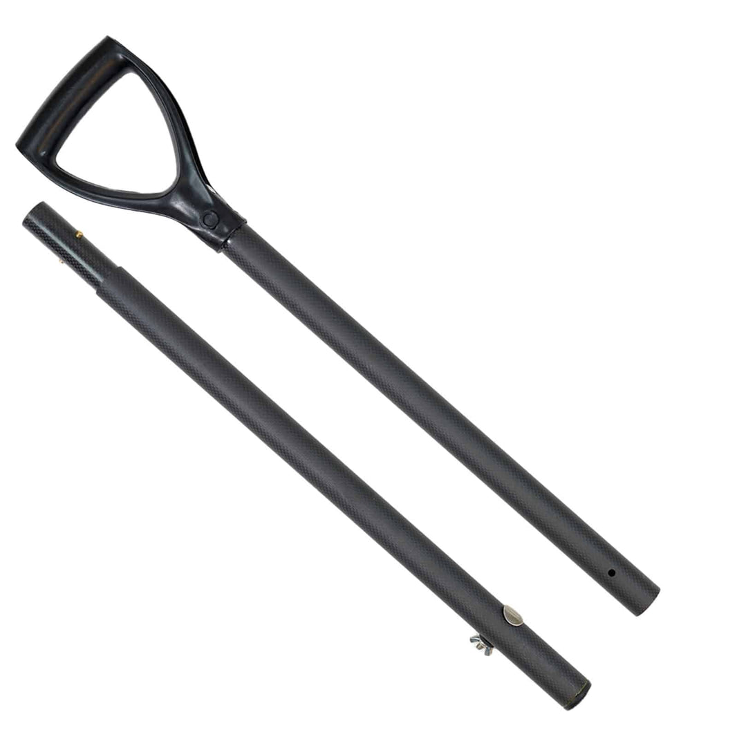 Close-up of Dune Scoops carbon fiber handle grip and connection point