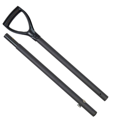 Close-up of Dune Scoops carbon fiber handle grip and connection point