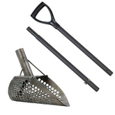 Loch Ness Mini titanium scoop with two-piece carbon fiber travel handle and D-grip