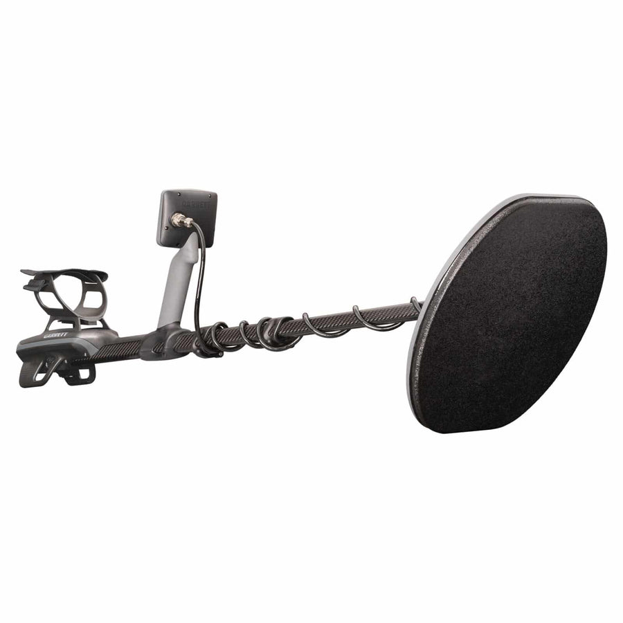 Underside view of the Garrett Axiom metal detector. 