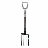 Lesche King of Spades 42-inch digging fork with D-handle and rubber foot pad