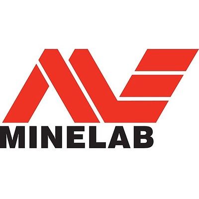 The Minelab logo, with black and red typeface against a white background
