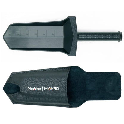 Nokta Standard Digger with black polymer handle and leather belt holster