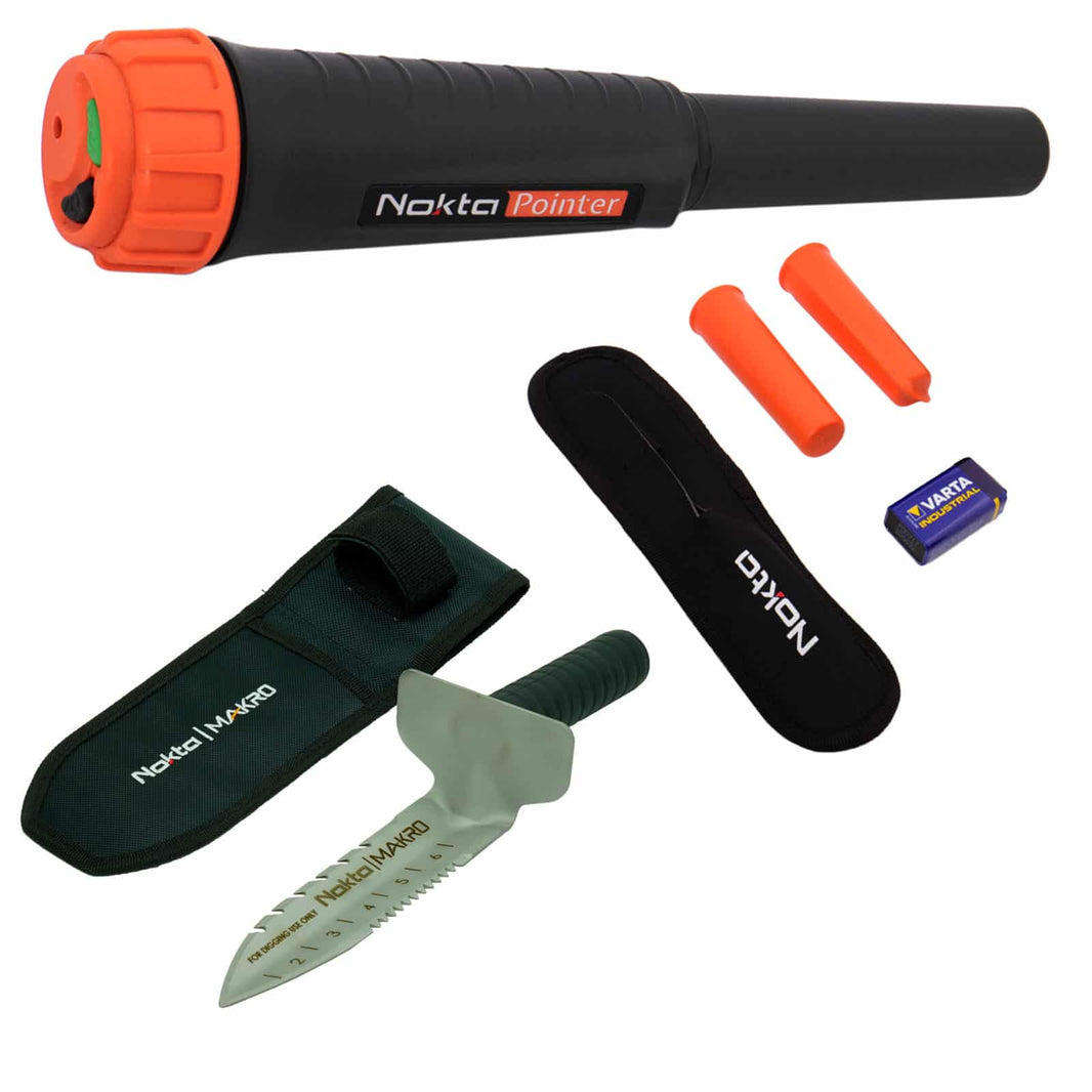 Nokta Pointer waterproof pinpointer with orange and gray body design
