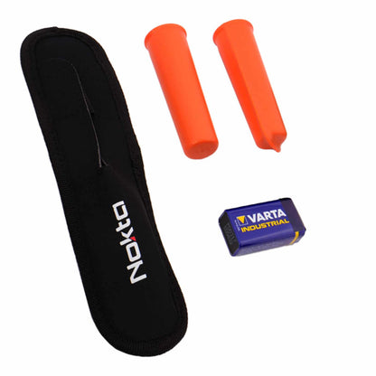 Nokta Pointer pinpointer showing 360-degree detection tip and LED flashlight