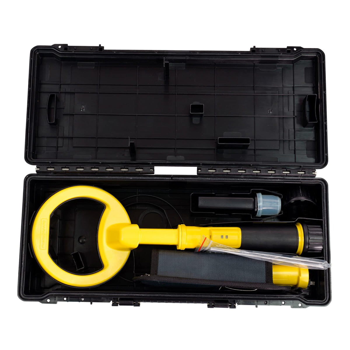 Nokta PulseDive metal detector shown in its included protective carrying case