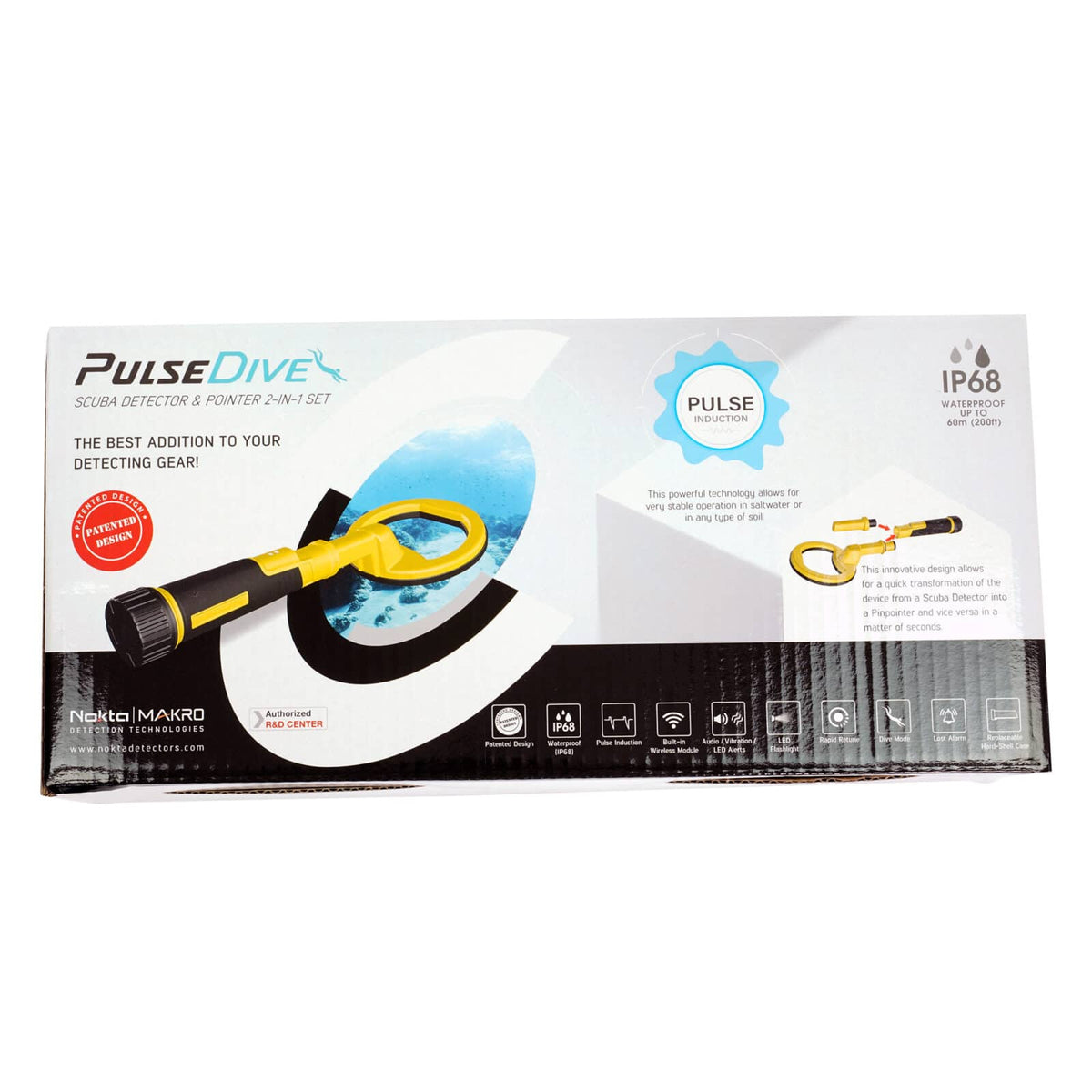 The product box for the Nokta PulseDive metal detector