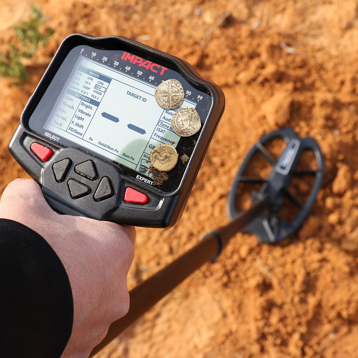 Nokta Impact Pro complete package contents laid out with all accessories