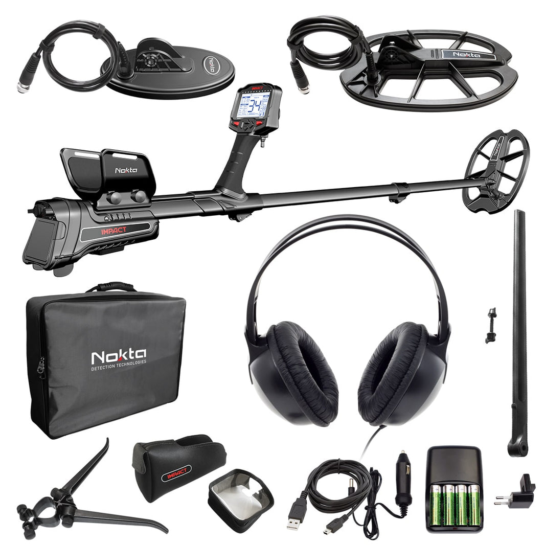 Nokta Impact metal detector with 11x7 DD coil and LCD display