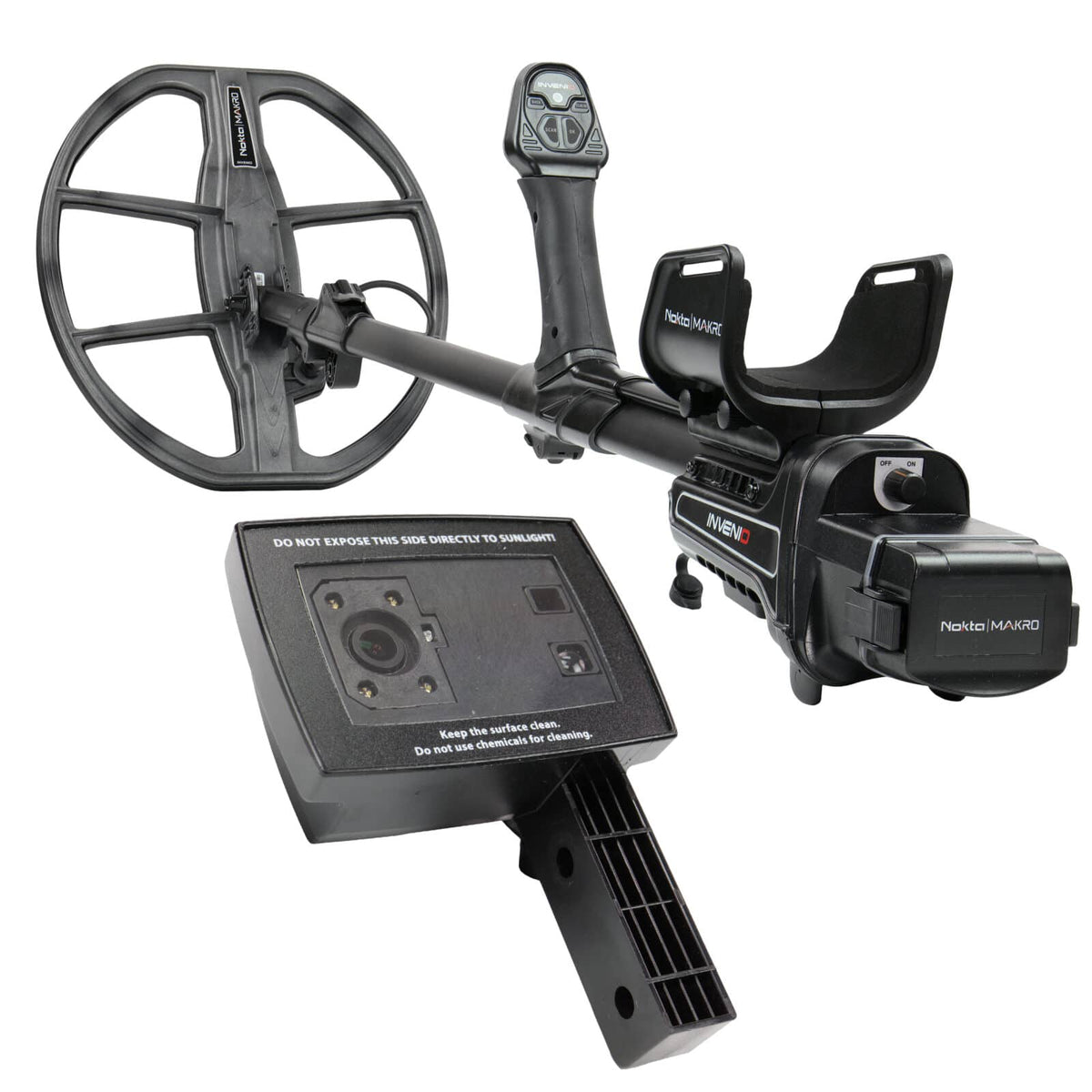 Nokta Invenio system showing control box and shaft configuration
