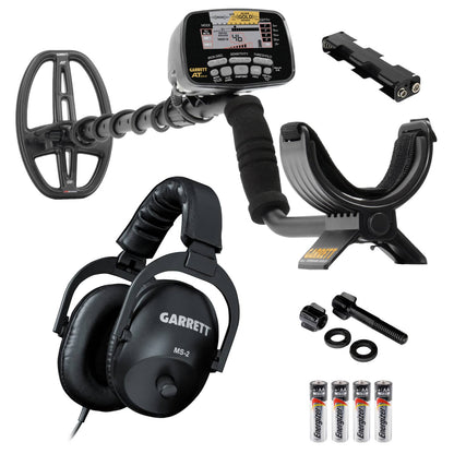 Garrett AT Gold 18 kHz metal detector with 5 by 8 inch DD coil for gold prospecting in mineralized ground and creeks