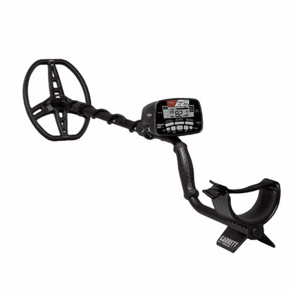 The Garrett AT MAX Metal Detector is shown fully assembled.