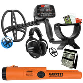 Garrett AT MAX Metal Detector with Pro-Pointer AT Z-Lynk pinpointer and camo diggers pouch bundle