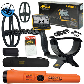 Garrett ACE APEX Metal Detector with Garrett Pro-Pointer AT with Z-lynk with Garrett Carry Bag